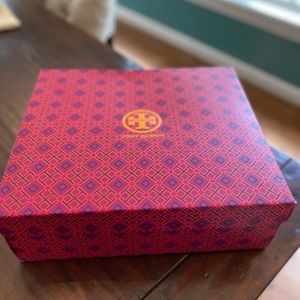 Tory Burch large shoe box. Pink, orange, magenta and black. 14" by 12"